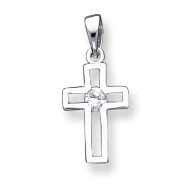 Sterling Silver CZ Cross Pendant