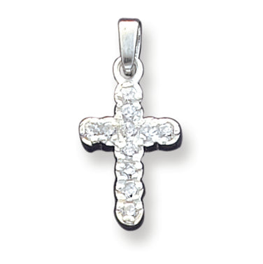 Sterling Silver CZ Cross Pendant