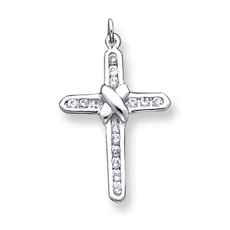 Sterling Silver CZ Cross Charm