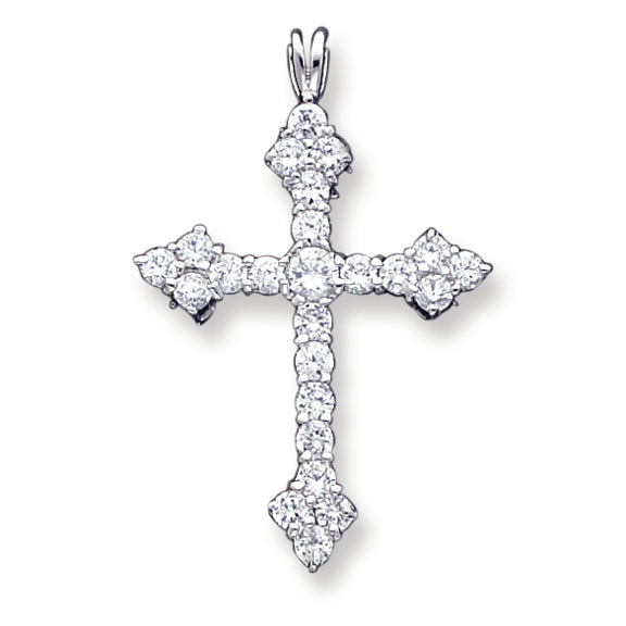 Sterling Silver CZ Cross Pendant