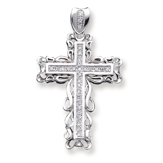 Sterling Silver CZ Cross Pendant