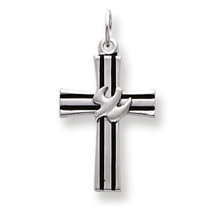 Sterling Silver Dove Cross Pendant