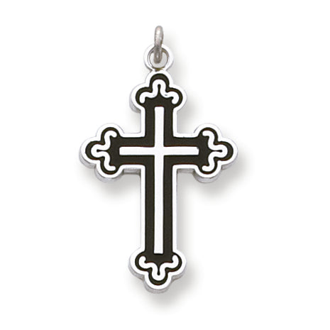 Sterling Silver Enameled Cross Pendant