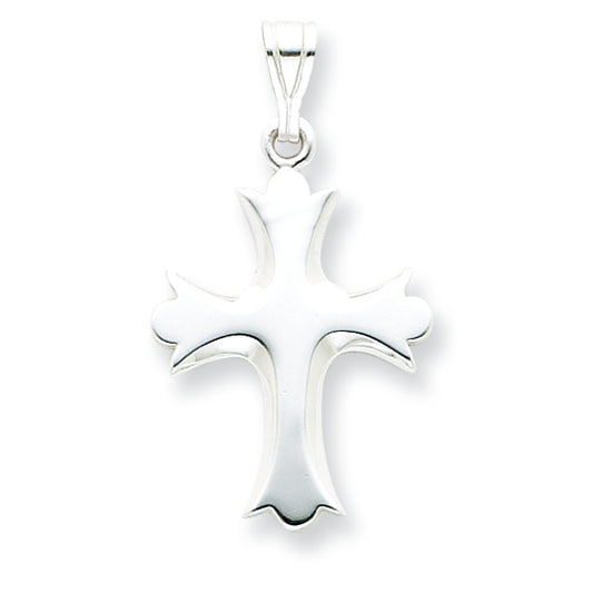 Sterling Silver Fleur de lis Cross Pendant