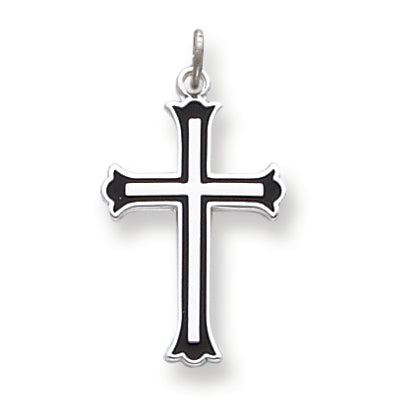 Sterling Silver Enameled Cross Charm
