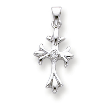 Sterling Silver CZ Cross Pendant