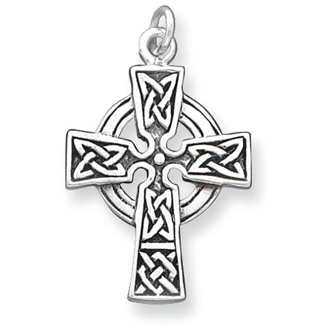 Sterling Silver Antiqued Celtic Cross Charm