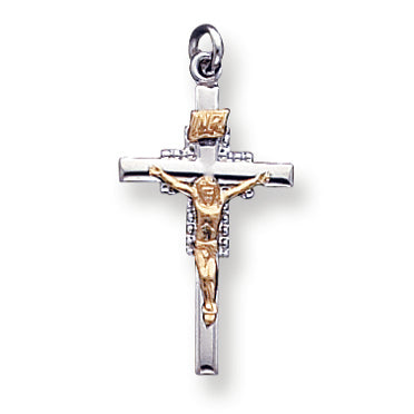 Sterling Silver & Vermeil INRI Crucifix Charm