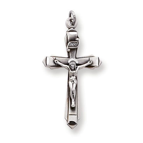 Sterling Silver Antiqued Crucifix Pendant