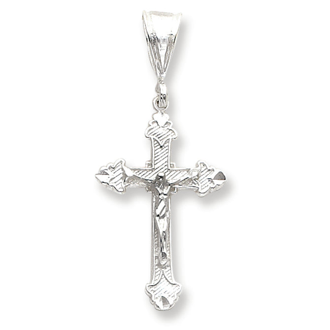 Sterling Silver Diamond-Cut Crucifix Pendant