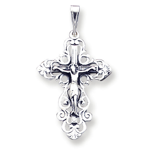 Sterling Silver Antiqued Crucifix Pendant