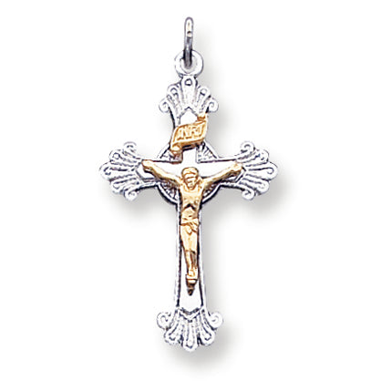 Sterling Silver & Vermeil INRI Crucifix Charm