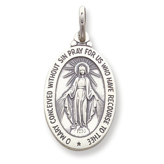 Sterling Silver Antiqued Miraculous Medal