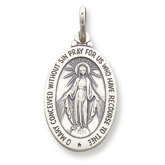 Sterling Silver Antiqued Miraculous Medal