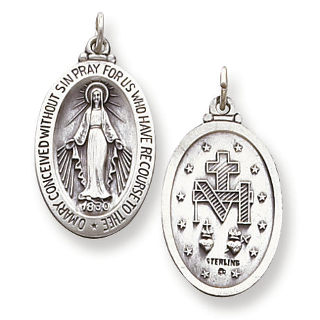 Sterling Silver Antiqued Miraculous Medal