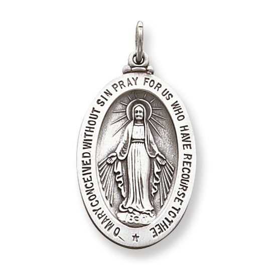 Sterling Silver Antiqued Miraculous Medal