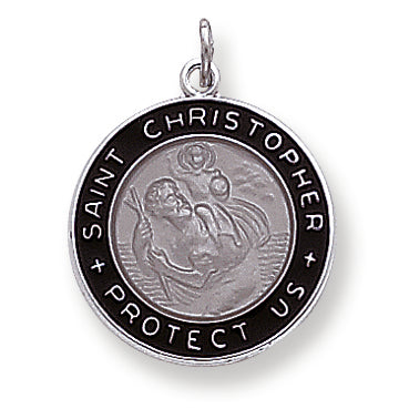 Sterling Silver Enameled St. Christopher Medal