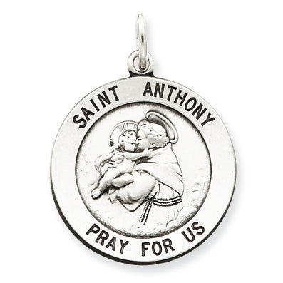 Sterling Silver Antiqued Saint Anthony Medal