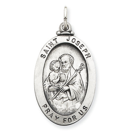 Sterling Silver Antiqued Saint Joseph Medal