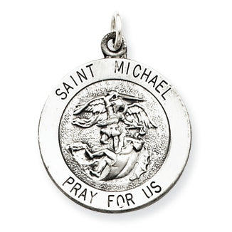 Sterling Silver Antiqued Saint Michael Medal
