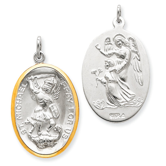 Sterling Silver & Vermeil St. Michael Medal