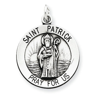 Sterling Silver Antiqued Saint Patrick Medal