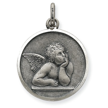 Sterling Silver Antiqued Raphael Angel Charm