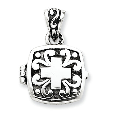 Sterling Silver Square Prayer Box Pendant