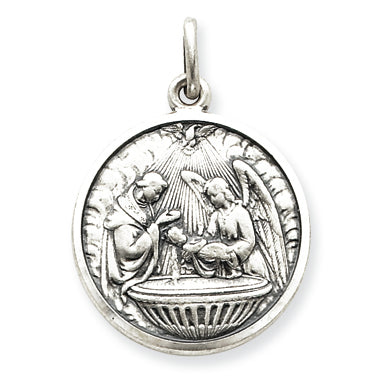 Sterling Silver Baptism Medal