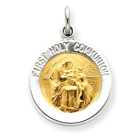 Sterling Silver & Vermeil Holy Communion Medal