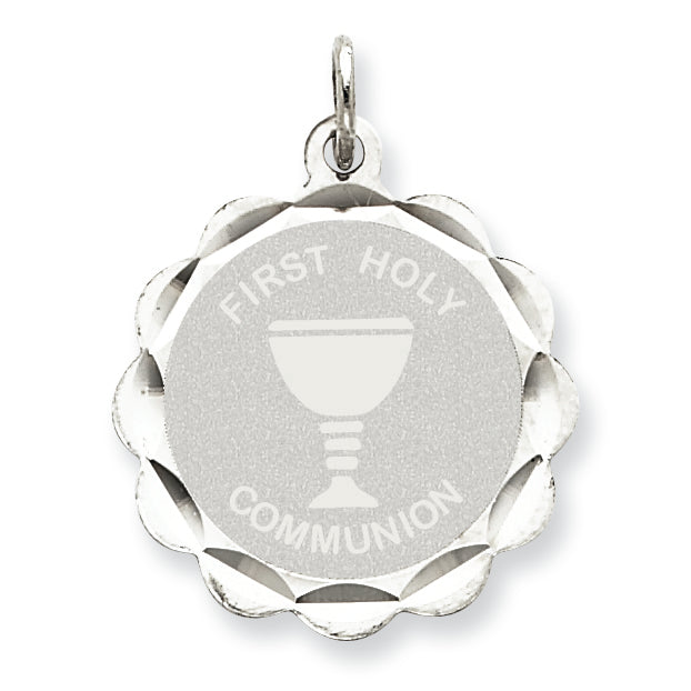 Sterling Silver First Holy Communion Disc Charm
