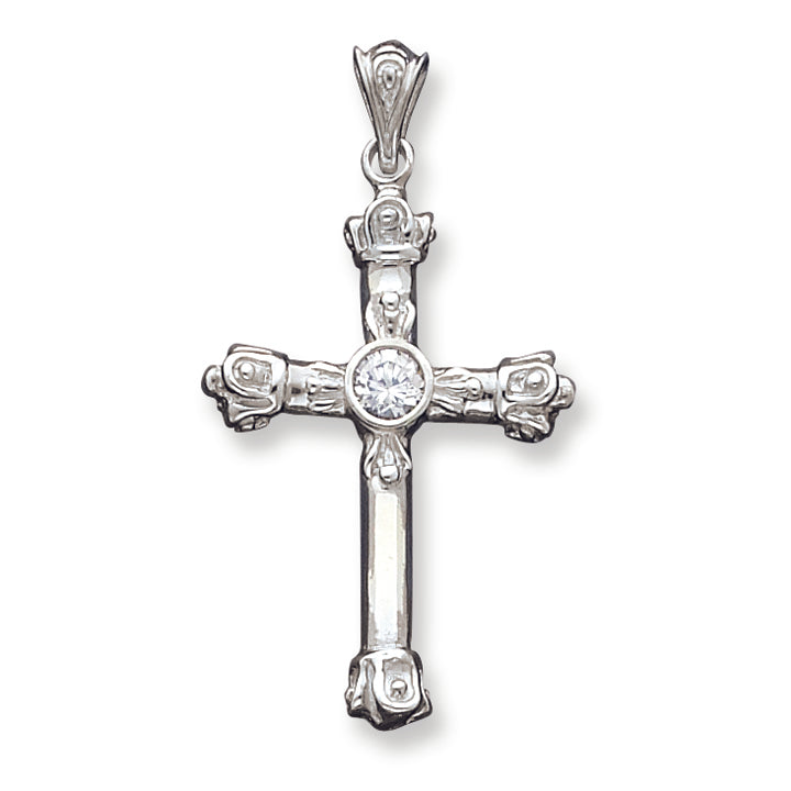 Sterling Silver CZ Cross Pendant