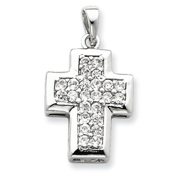 Sterling Silver CZ Cross Pendant