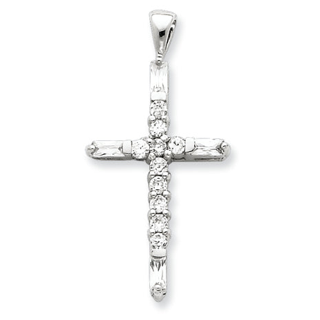 Sterling Silver CZ Cross Pendant