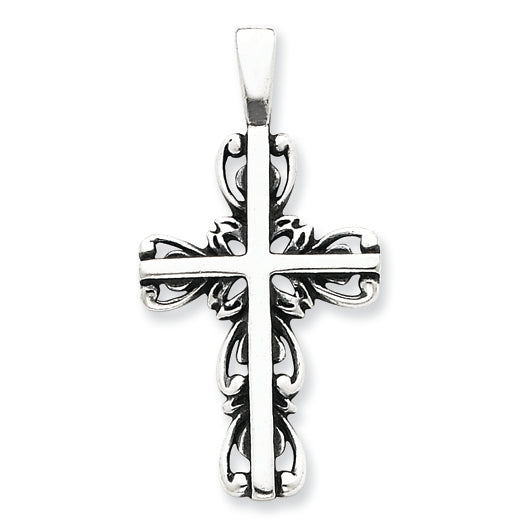 Sterling Silver Antiqued Cross Pendant