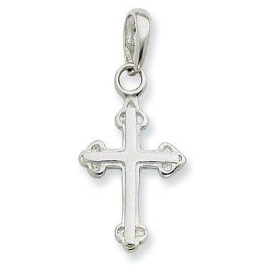 Sterling Silver Budded Cross Pendant