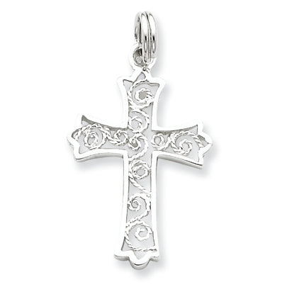 Sterling Silver Fluer de lis Cross Charm