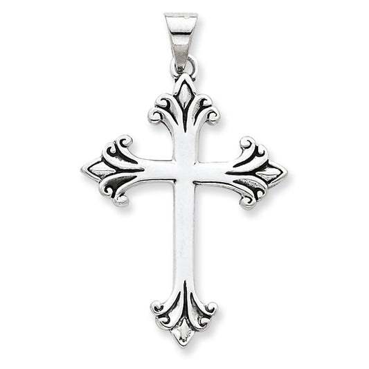 Sterling Silver Fleur de lis Cross Pendant