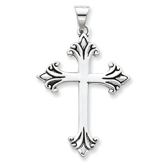 Sterling Silver Fleur de lis Cross Pendant