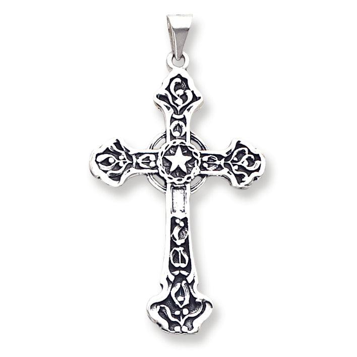 Sterling Silver Antiqued Cross Pendant