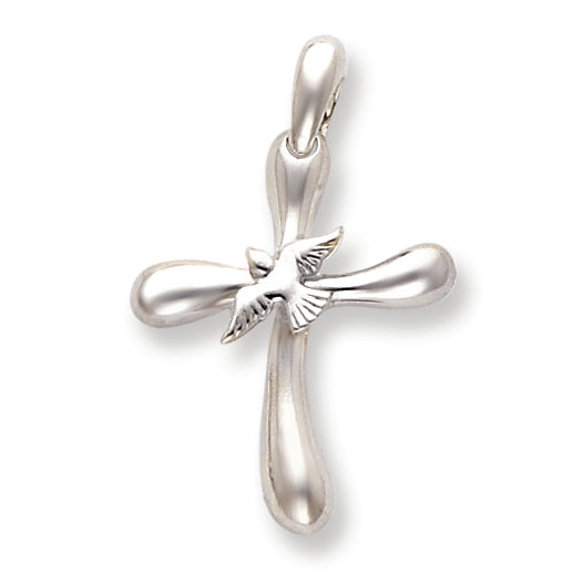 Sterling Silver Dove Cross Pendant