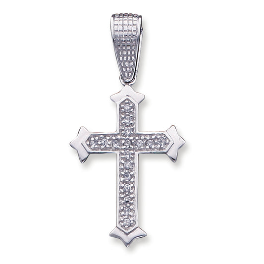 Sterling Silver CZ Cross Pendant