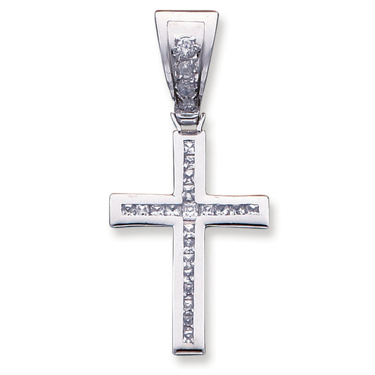 Sterling Silver CZ Cross Pendant