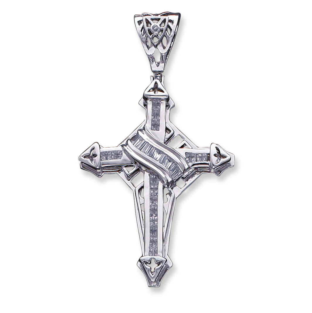 Sterling Silver CZ Cross Pendant