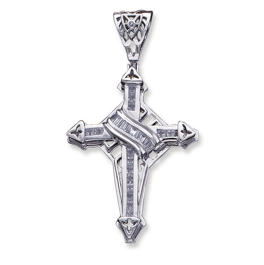 Sterling Silver CZ Cross Pendant