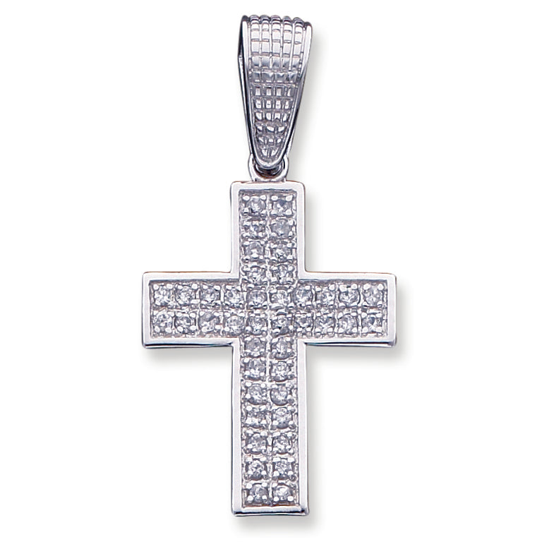 Sterling Silver CZ Cross Pendant