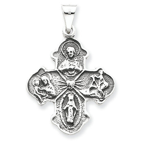 Sterling Silver Antiqued 4-way Medal
