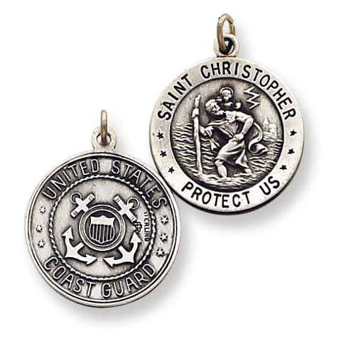 Sterling Silver St.Christopher US Coast Guard Medal