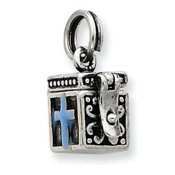 Sterling Silver Enamaled Prayer Box Charm