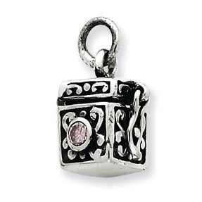 Sterling Silver Antiqued Prayer Box Charm